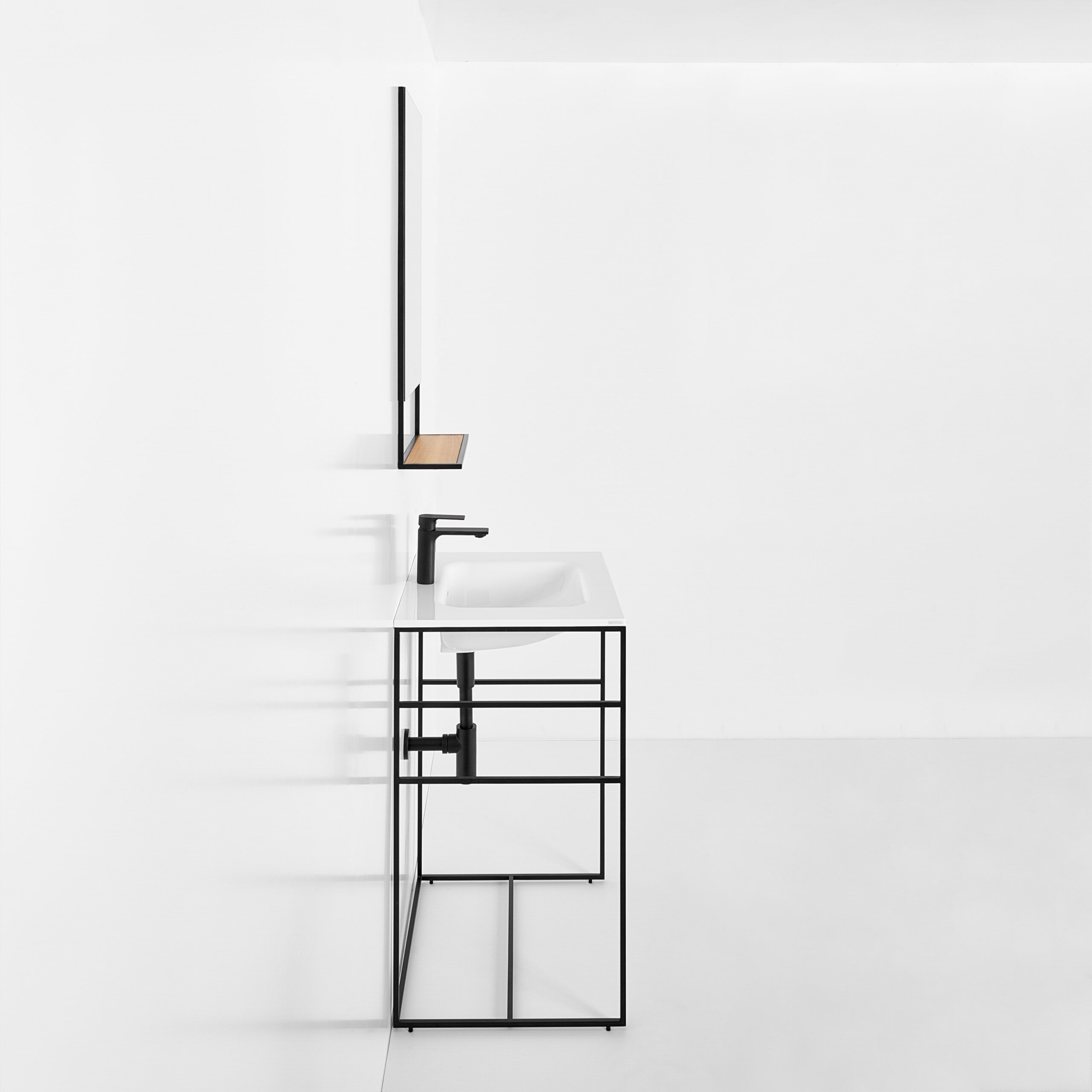 Single sink console  design steel frame