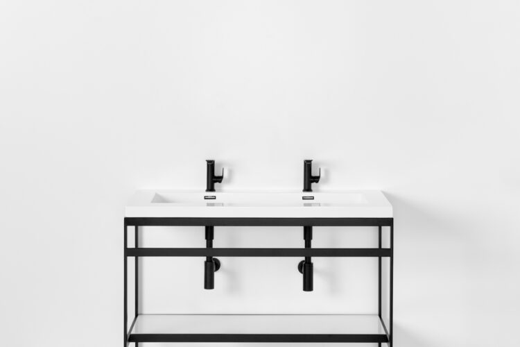 Double sink console final design steel frame