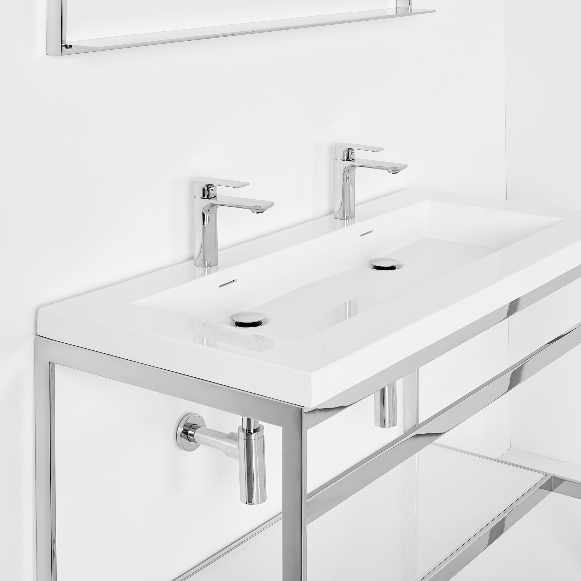 OTL-165_2 doube sink console wall mounted