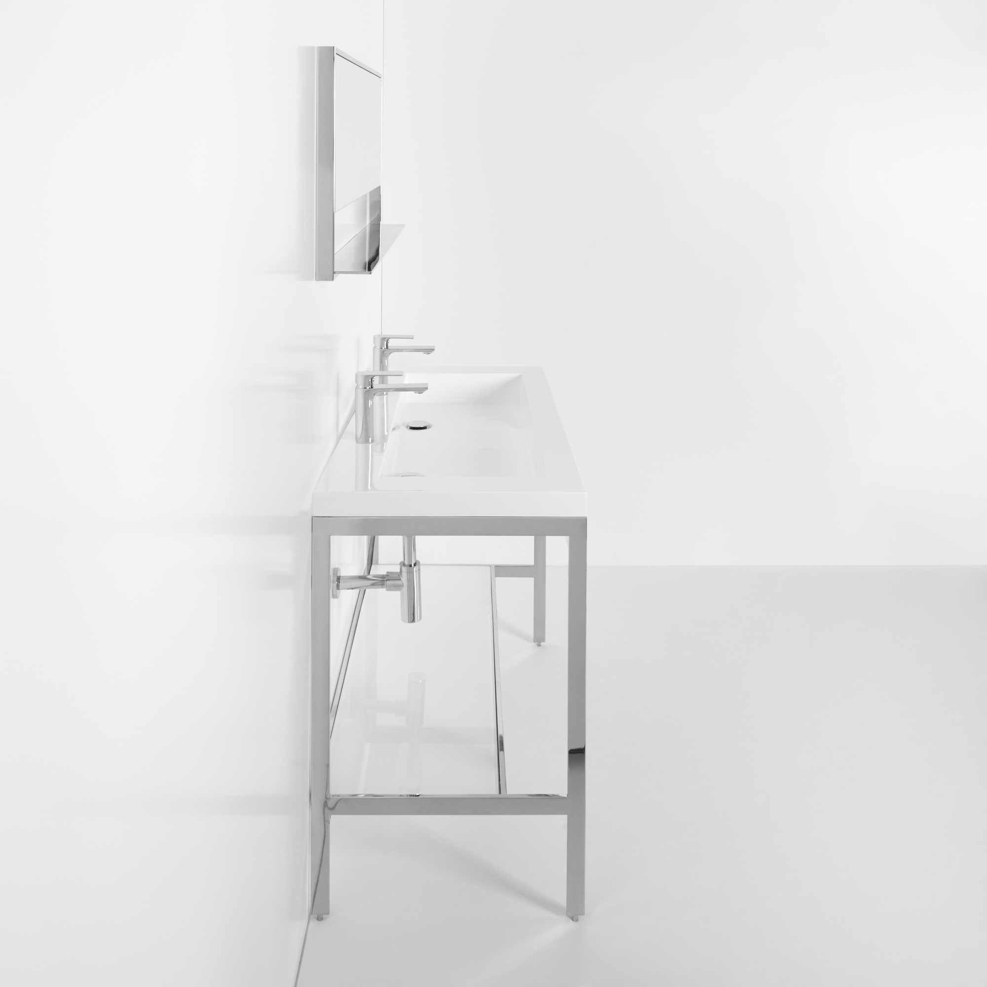 OTL-165_3 Minimal steel bathroom sink console