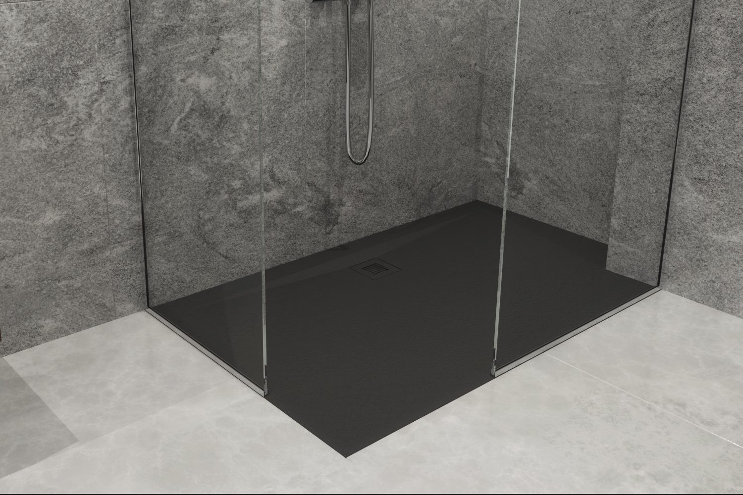 Shower Trays, White, Grey & Black Slate Shower Trays